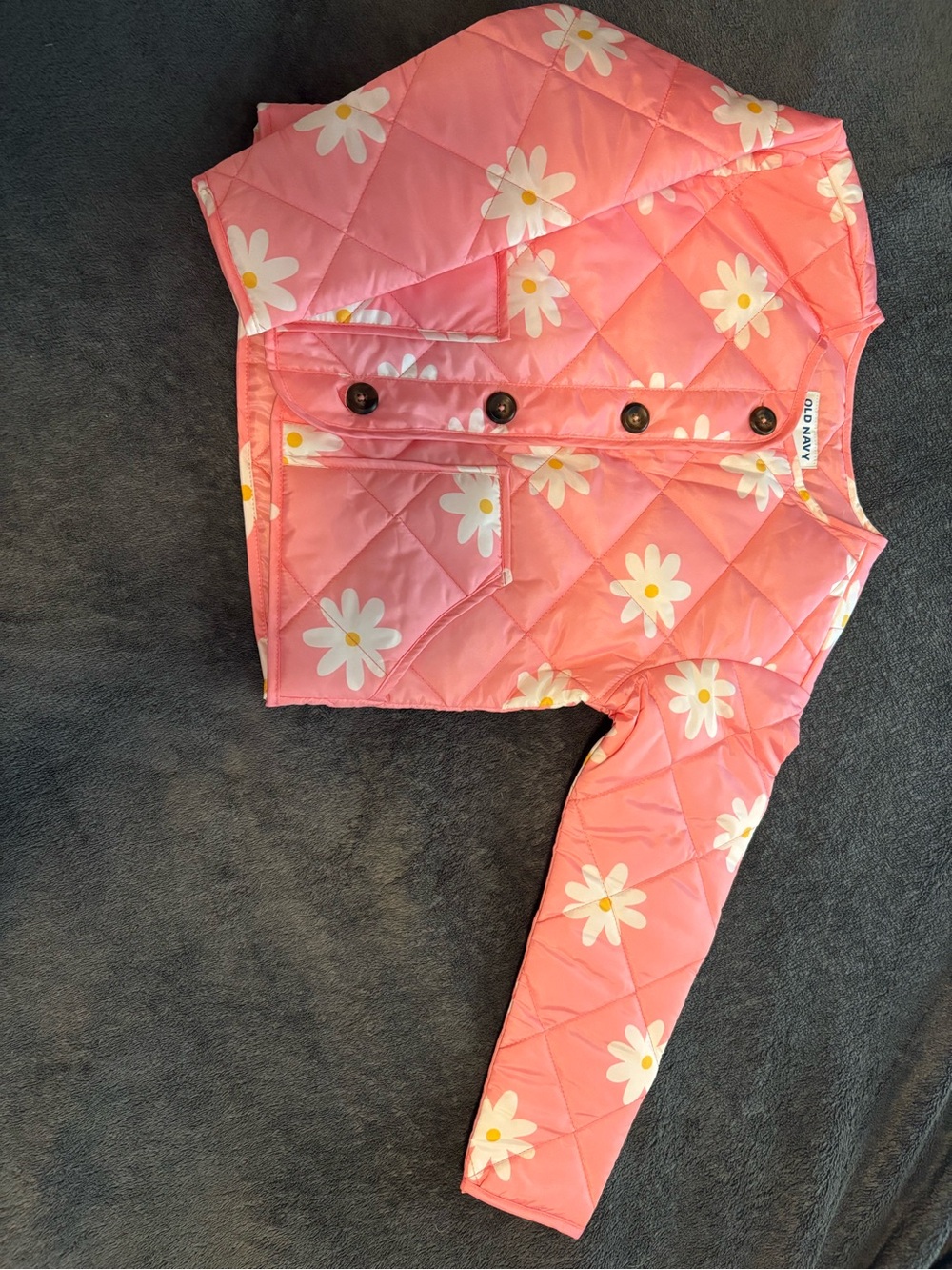 Old Navy  Pink Daisy Quilted Jacket